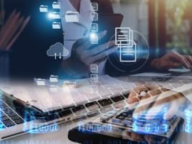 Document Management System (DMS), online documentation database and process automation to efficiently manage files, knowledge and documentation in enterprise with ERP. Corporate business technology.